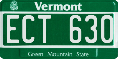 VT license plate ECT630