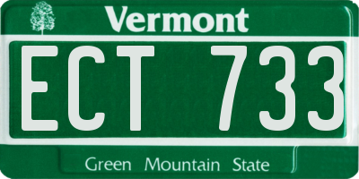VT license plate ECT733