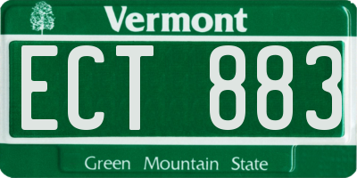 VT license plate ECT883