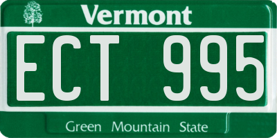 VT license plate ECT995