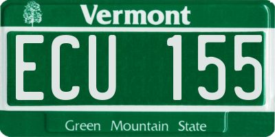 VT license plate ECU155