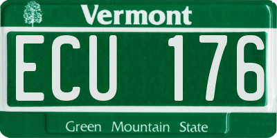 VT license plate ECU176