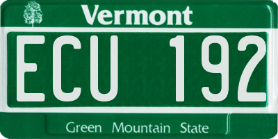 VT license plate ECU192