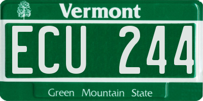 VT license plate ECU244