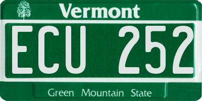 VT license plate ECU252