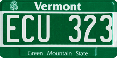 VT license plate ECU323