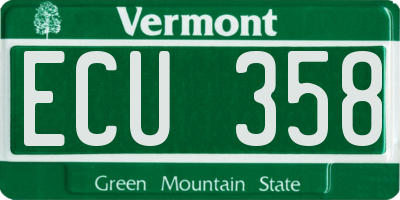VT license plate ECU358