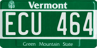 VT license plate ECU464