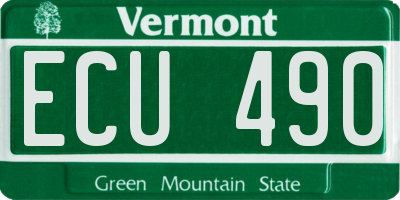 VT license plate ECU490