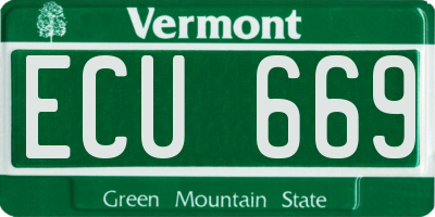 VT license plate ECU669
