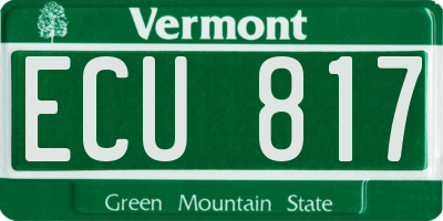 VT license plate ECU817