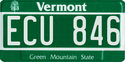 VT license plate ECU846