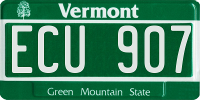 VT license plate ECU907