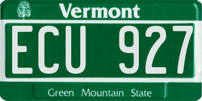 VT license plate ECU927