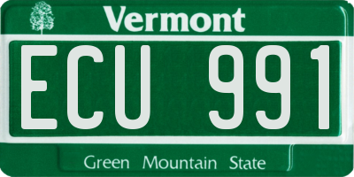 VT license plate ECU991