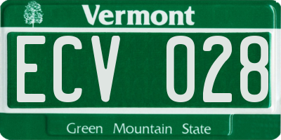 VT license plate ECV028