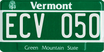 VT license plate ECV050