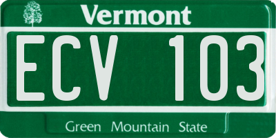 VT license plate ECV103