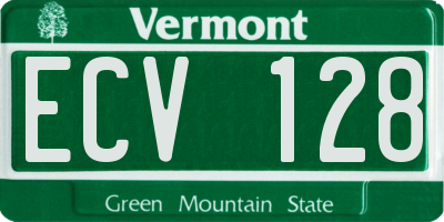 VT license plate ECV128