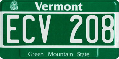 VT license plate ECV208