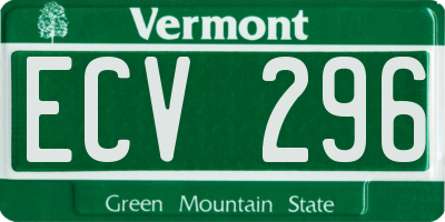 VT license plate ECV296