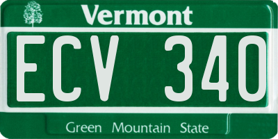VT license plate ECV340