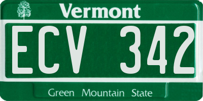 VT license plate ECV342