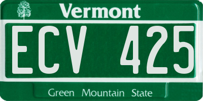 VT license plate ECV425