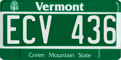 VT license plate ECV436