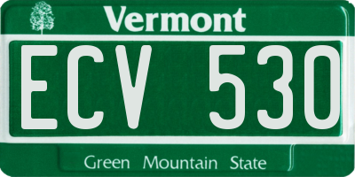 VT license plate ECV530