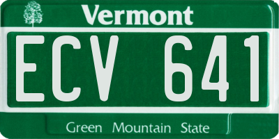 VT license plate ECV641