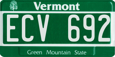 VT license plate ECV692