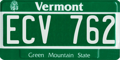 VT license plate ECV762
