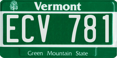 VT license plate ECV781