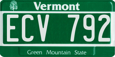 VT license plate ECV792