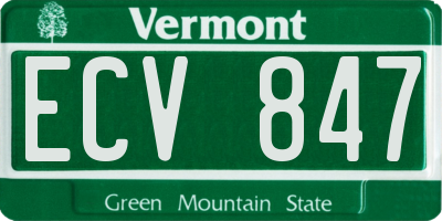 VT license plate ECV847