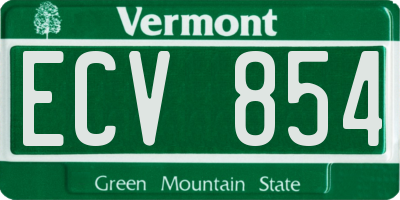 VT license plate ECV854