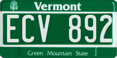 VT license plate ECV892
