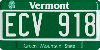 VT license plate ECV918