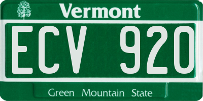 VT license plate ECV920