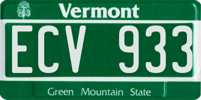 VT license plate ECV933