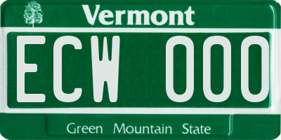 VT license plate ECW000