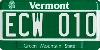 VT license plate ECW010