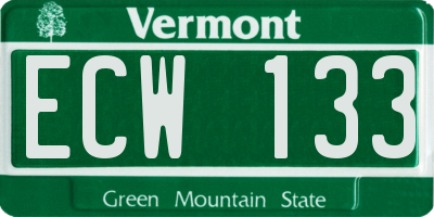 VT license plate ECW133