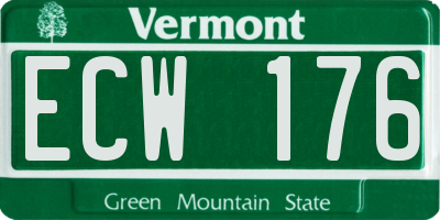 VT license plate ECW176