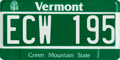 VT license plate ECW195