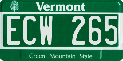 VT license plate ECW265