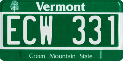 VT license plate ECW331