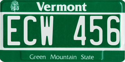 VT license plate ECW456