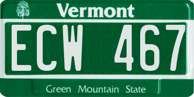 VT license plate ECW467